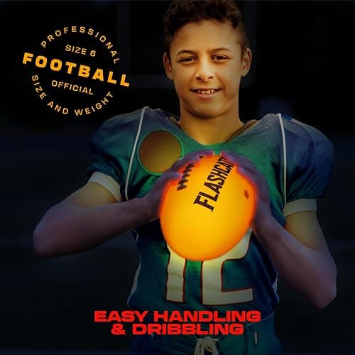 Light Up Football - Glow in the Dark Ball - NO 6 - Boys Gifts - Outdoor Sports, Birthday Gifts for Boys 8-15+ Year Old - Kids Teenage Youth Gift Ideas - Boy Toys Stuff Ages 8 9 10 11 12 13 14 15 thumbnail 6