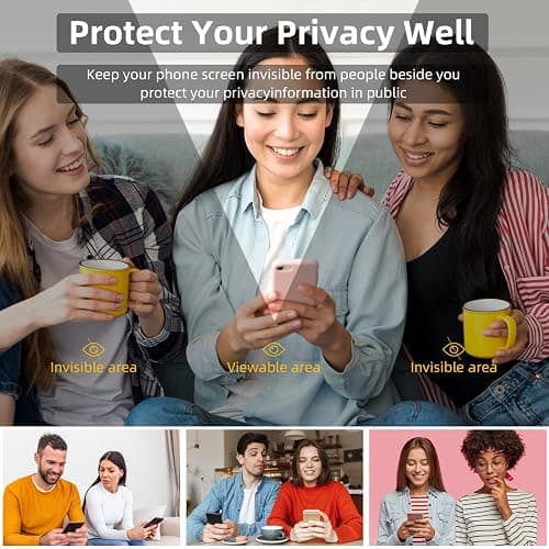 EGKimBa Privacy Screen Protector Compatible with iPhone 14 Pro Max, iPhone 16 Plus, 15 Plus, 6.7 inch Gradient Colorful Electroplated Anti-Spy Anti-Blue Light Tempered Glass - iPhone 14 Pro Max, 15 Plus, 16 Plus thumbnail 4