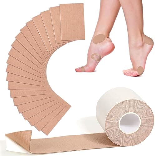 Jupwalz 15Ft Moleskin for Feet & 20Sheets Extra Durable Moleskin Tape, Adhesive Cotton Moleskin for Blisters, Mole Skin Tape Roll for Blister Prevention High Heel Comfort Pads (Khaki) - Image 1