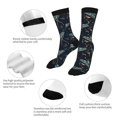 Aoojanu Watercolor Flower And Bird Patterns Novelty Crew Socks Casual Funny Crazy Dress Socks thumbnail 7