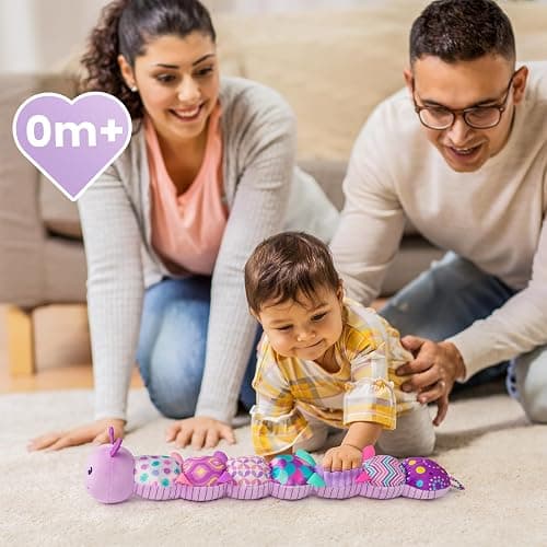 Sumobaby Infant Baby Musical Multi-Sensory Caterpillar, Stuffed Animal Activity Soft Toys, for Tummy Time Newborn 0-3-6-12 Months Girls, Purple thumbnail 2