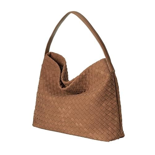 Woven Suede Tote Bag for Women Faux Suede Hobo Bag Slouchy Shoulder Bag Soft Woven Handbag thumbnail 5