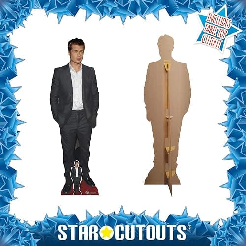 Star Cutouts CS1189 Brad Pitt Black Suit Height 181cm Lifesize Cardboard Cut Out with Mini - Ideal for Celebrity Theme & Movie Fans, Birthdays & VIP Events thumbnail 6