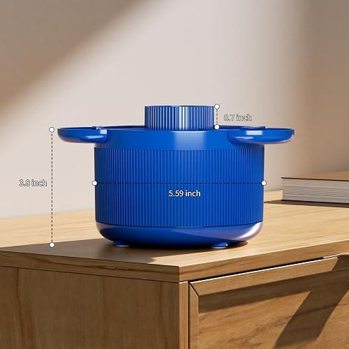 360 Degree Rotating Desk Organizer, Pencil Pen Holder with 5 Compartments and Tray Accessories, Desktop Supplies Organizers, Smooth Rotating Pen Holder Apply for Home, Office, School (Dark Blue) - Dark Blue thumbnail 2