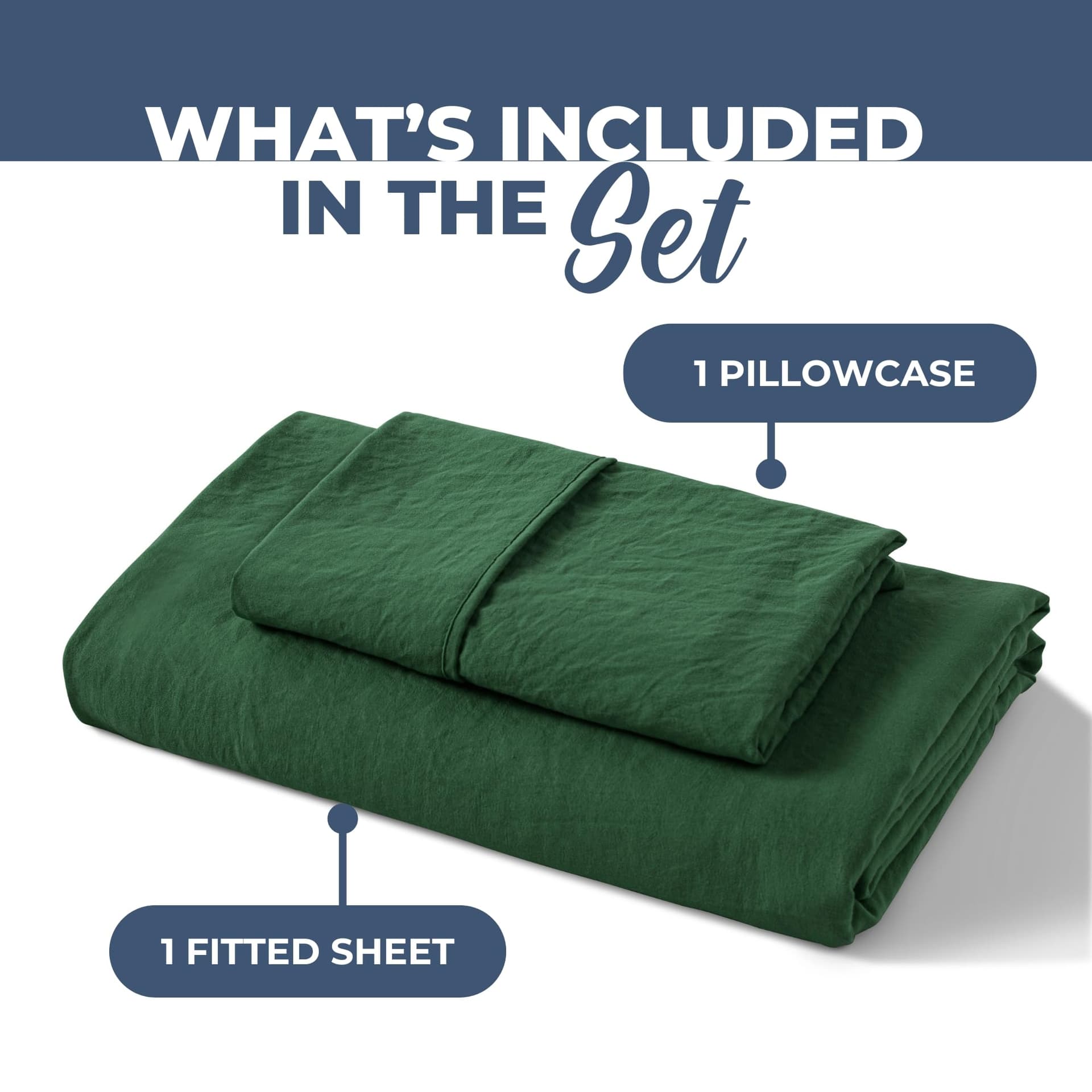 Dreamaker King Single Fitted Combo Microfiber Sheet Set, Ultra Soft Plush Pre Washed Microfibre Bedding, Extra Deep 40cm Fitted Sheet & 1 Pillowcase, 2 Pieces, Hunter Green, King Single Bed thumbnail 3