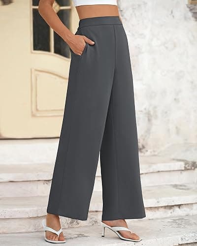 BTFBM Women High Waisted Wide Leg Pants Spring 2026 Business Casual Work Pants Loose Office Palazzo Trousers Pockets thumbnail 5