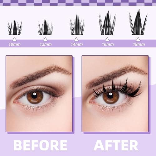 B&Q Manga Lash Clusters Kit Anime Lashes 10-18mm Mixed 120pcs Eyelash Extension Kit Thick Curly Manga Style Feature Spike Eyelash Clusters Perfect Choice for Beginners at Home(KIT-Anime 03) thumbnail 4