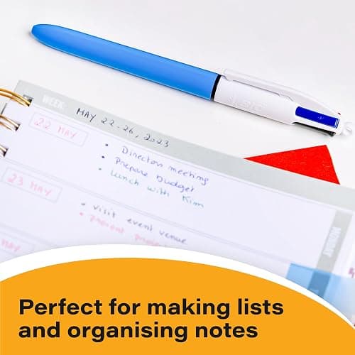 BIC 4 Colours Pens Multicolour Original - Retractable Ballpoint Pens - Pack of 3 thumbnail 4