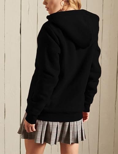 Yeokou Women's Casual Full Zip Up Sherpa Lined Hoodie Sweatshirt Jacket Coat thumbnail 5