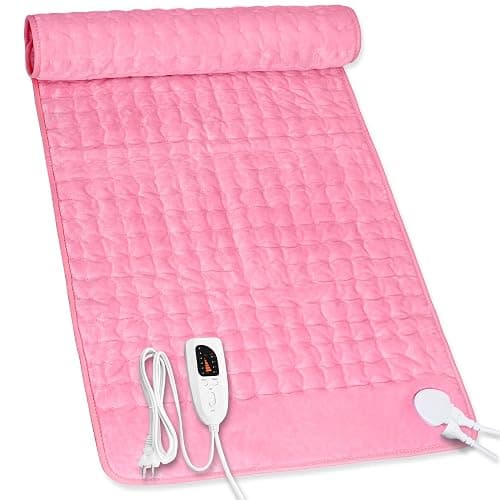 Heating Pad,Electric Heating Pads,Heating Pad for Back,Pink,40x20 Inch | Heating Pads for Shoulder,Neck,Abdomen,Knee,Arms,Legs,Heat Pad for Birthday Father Mother Gift Women Men,6 Heat Settings - Image 1