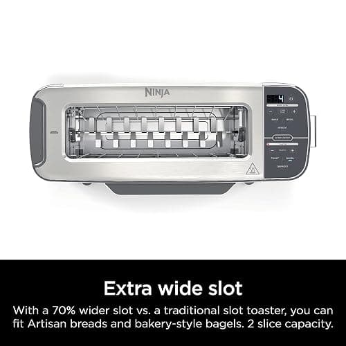 Ninja ST101 Foodi 2-in-1 Flip Toaster, 2-Slice Capacity, Compact Toaster Oven, Snack Maker, Reheat, Defrost, 1500 Watts, Stainless Steel, 6 Functions - 6 Functions thumbnail 6
