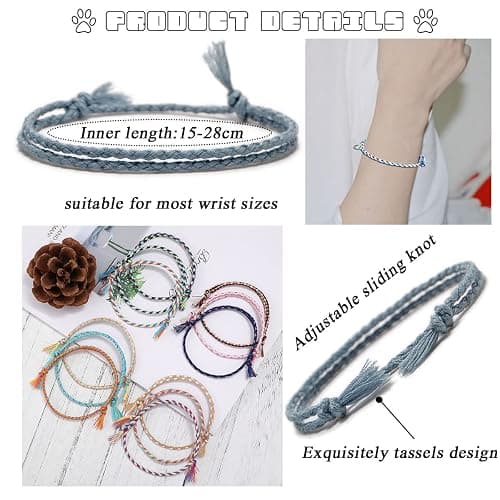 30Pcs Woven Wrap Friendship Bracelets for Women Men Adjustable Colorful String Wrist Cord Handmade Friendship Braided Ankle Bracelets Party Favors thumbnail 2