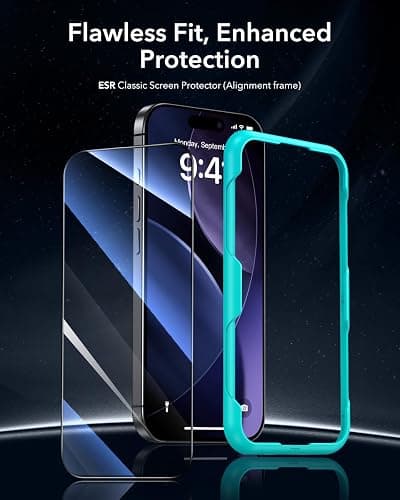 ESR 3 Pack for iPhone 17/iPhone 16 Pro Screen Protector, [9H Hardness] [Military Grade Shatterproof] Full Coverage Tempered Glass Film with Easy Installation Tool, HD Clear, Scratch Resistant thumbnail 2