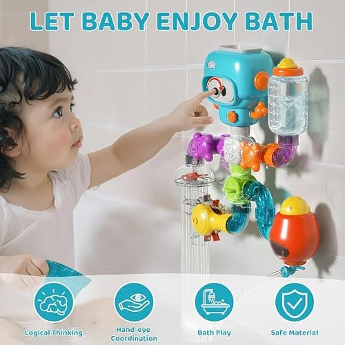DOLIVE Bath Toys for Kids Ages 4-8, DIY Assembly Water Pipe Building Kit, Interactive Water Toy for Toddlers 3-5, Educational STEM Learning Gift for Boys and Girls thumbnail 2