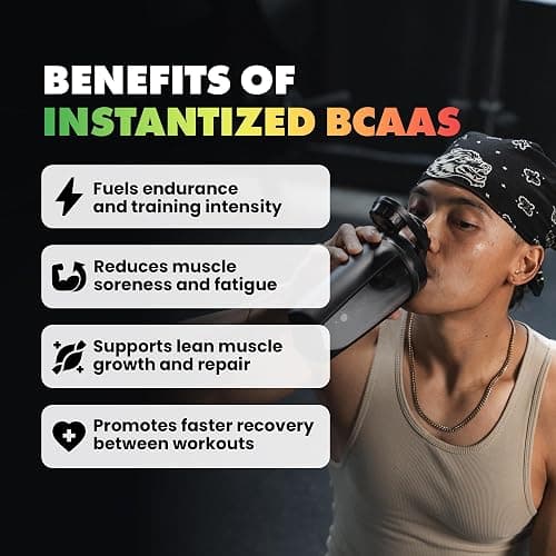 Gains in Bulk BCAA Powder, Pre Workout Plant Based Branch Chain Amino Acids, Gluten Free, Vegan Supplement with Keratin for Endurance & Strength During & Post Workout, Cherry Limeade, 30 Servings thumbnail 2