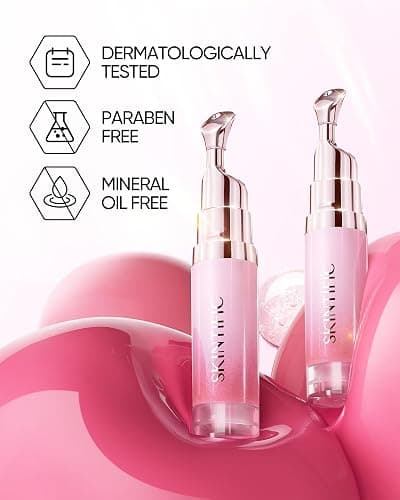 SKINTIFIC Hydrating Brightening Lip Serum, Smooth Tinted Lip Stain, Plumping Lip Gloss with Polypeptide Squalane, Moisturizing Balms, Brighten Dark Lips, Korean Beauty Makeup (04 Pink Berry) - Image 1