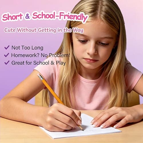 120Pcs White French Tip Press On Nails for Kids, 5 Pack Nude Press On Nails | Almond Full Cover False Nail for Kids, 12 Size, Non-Toxic, Fashion Nail Kit with Adhesive Tabs, Nail File, for Every Outfit thumbnail 6