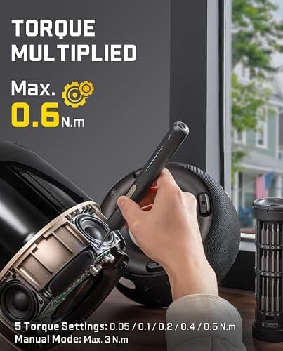 Fanttik E2 Ultra Mini Electric Screwdriver, Cordless Screwdriver, Max 0.6N.m, 50 Magnetic Bits, 5/32'' Hex, Magnetic Storage, Repair Tool for Electronics, Camera, Laptop, and PC Build (Grey) thumbnail 2