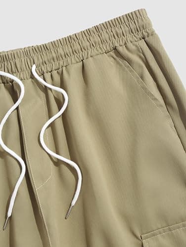 Men Techwear Cargo Joggers Flap Pocket Elastic Drawstring Waist Pants thumbnail 9