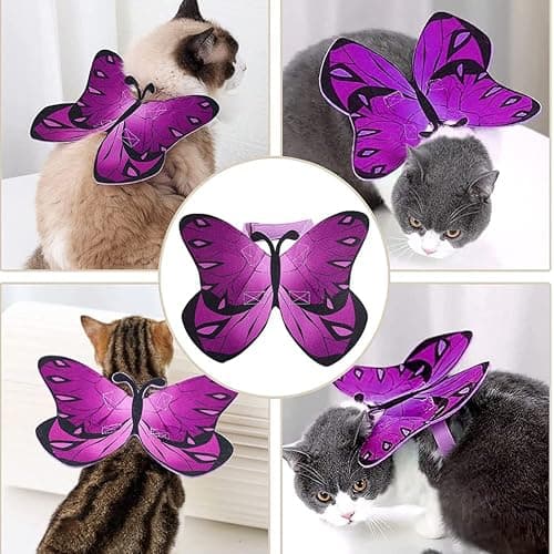 Pet Cat Bat Wings for Halloween Party Decoration, Puppy Collar Leads Cosplay Bat Costume,Cute Puppy Cat Dress Up Accessories thumbnail 4