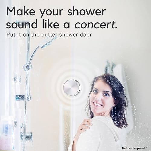 Anything Speaker - Portable Mini Bluetooth - Turn Anything Into A Speaker! Wireless Bone Conduction Induction Vibration Humbird + Gift Box - Nano Travel Sized, 360° Sound (Silver) thumbnail 3
