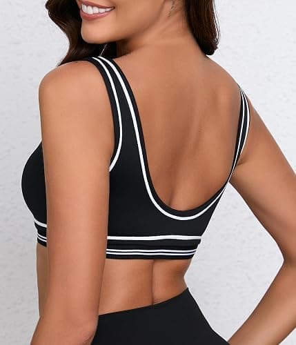 Move With You Women Sweetheart Padded Sports Bra- Workout Fitness Square Neck Low Back Yoga Bra thumbnail 2