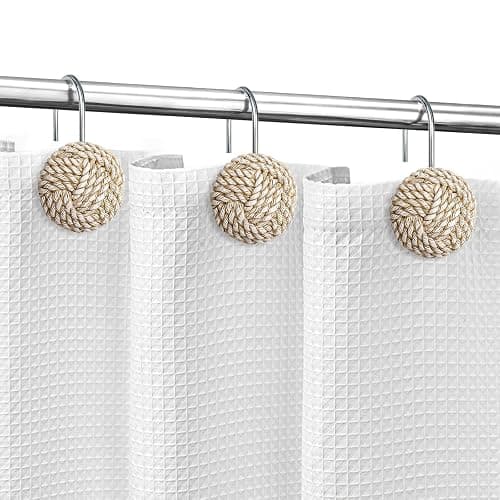 Sunlit Boho Knots Shower Curtain Hooks, Home Decorative Shower Curtain Rings for Bathroom, Seaside Nautical Shower Curtain Hangers Bathroom Accessories, Set of 12 thumbnail 3