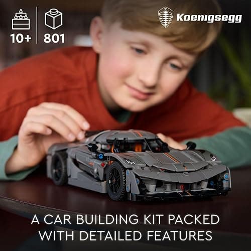 LEGO Technic Koenigsegg Jesko Absolut Grey Hypercar, Sports Car Building Toy Set for Boys and Girls, Vehicle Racing Car for Kids, Buildable Model Kit, Sports Car Toy, Motor Enthusiasts’ Gift, 42173 thumbnail 2