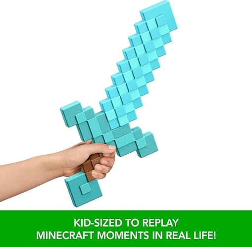 Mattel Minecraft Diamond Sword Battle Toy, Kid-Sized Accessory for Role-Play & Costumes, Inspired by The Video Game thumbnail 6