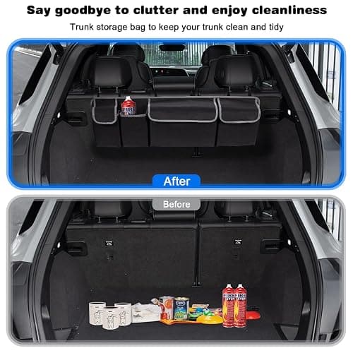 mossgreg Car Trunk Organizer and Storage,Collapsible Cargo Storage Bag with 4 Pockets,Car Accessories for Men and Women,Backseat Hanging Organizer for SUV,Truck,MPV(Extended Edition 102CM) thumbnail 3