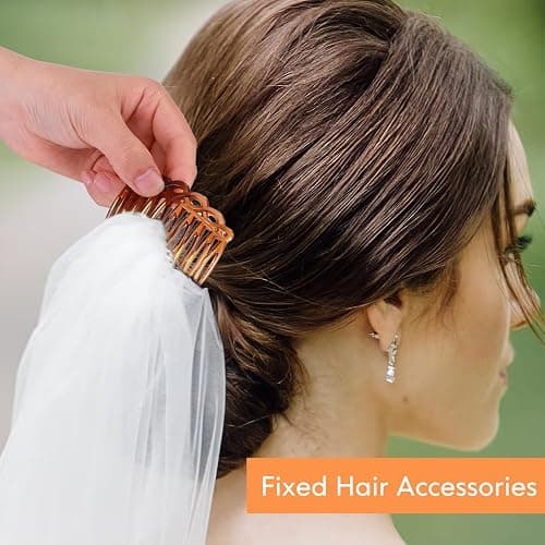 COMNICO 6 Pcs French Hair Side Combs, Women Hair Comb Accessories Set Plastic Twist Decorative Comb Hair Clips 4 Colors Bridal Wedding Veil Teeth Hair Combs for Multiple Hairstyles Girls Women thumbnail 4