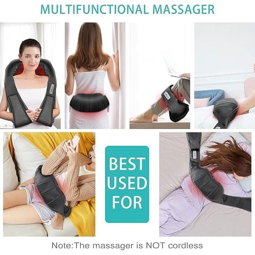 AERLANG Shiatsu Back and Neck Massager, Back Massager Deep Tissue Kneading Neck and Shoulder Massage with Heat, Electric Massage Pillow Fathers Day Gift Ideas from Daughter Son(NOT Cordless) thumbnail 5