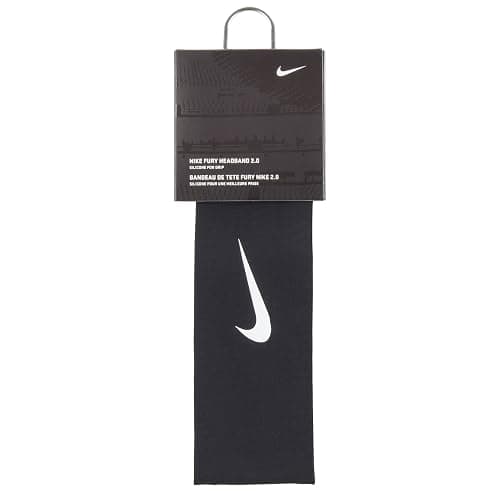 Nike Fury Headband, Black, 2.0(OSFM, Black/White) thumbnail 2