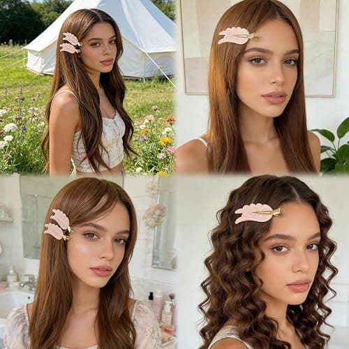 2 Piece Angel Wing Hair Clips with Rhinestones Pink Creaseless Hair Clips for Women Cute Wing Hairpins Kawaii Cartoon Barrettes Cute Y2K Makeup Accessories thumbnail 7