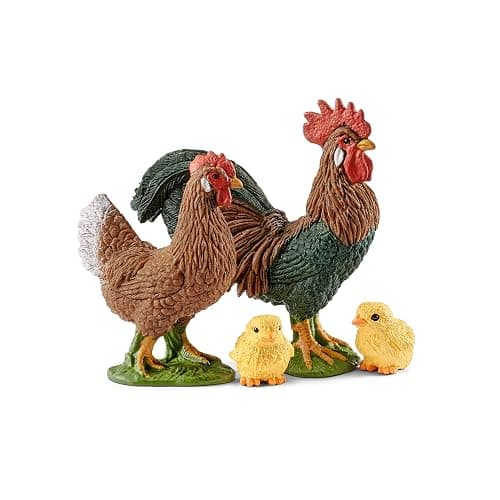 Schleich Farm World - 8PC Chicken Coop Farm Playset with Rooster, Hen and Chick Figures with Hen House - Farm Animal Figurines - Barnyard Fun for Kids Ages 3+ | 42421 thumbnail 7