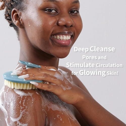 Body Scrubber 2 Pack, BEAUTAIL Shower Bath Brush, 1 Pack PP Body Brush Gray and 1 Pack Silicone Body Scrubber Black, Gentle Exfoliating for Women Men Baby Sensitive Skin thumbnail 4