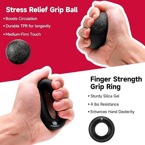 FitBeast Grip Strengthener Forearm Strengthener Hand Grips Strengthener Kit - 5 Pack Adjustable Resistance thumbnail 4