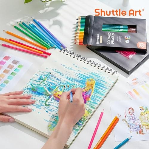 Shuttle Art 80 Colored Pencils, Colored Pencils for Adult Coloring, Soft Core Color Pencil, Drawing Supplies for Adults Kids Artists Beginners Drawing Coloring Sketching thumbnail 2