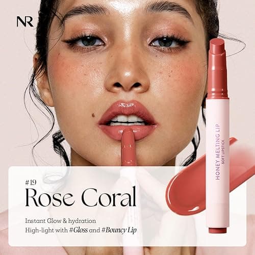 Nature Republic HONEY MELTING LIP (19 ROSE CORAL) SOFT LIP STICK, Hydrating Gloss, Moisturizing balms, Sheer tint, Shine & Nude, Glowy Finish, korean make up thumbnail 2