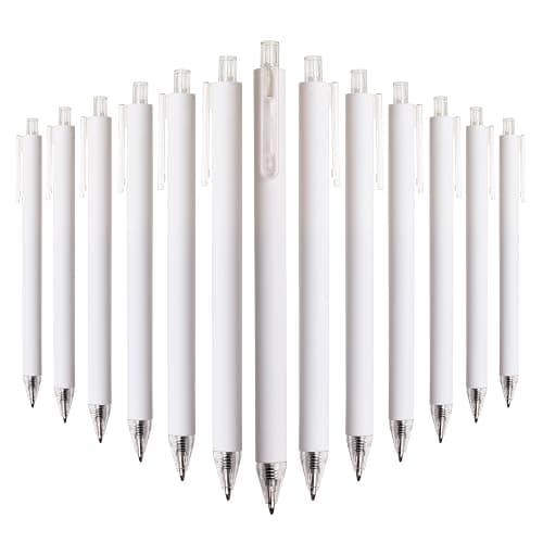 CRYLLIS Pens Bulk, 50Pack Ballpoint Pens for Black Ink Pens,Smooth Writing,No Smear Pens,Office Supplies, Back to School Gifts,Gifts for School Teacher & Mother's Day,1.0mm(White) - Image 1