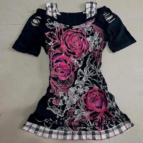 2000s Tops Y2k Grunge Shirts Alt Emo Clothes Teen Girls Cutecore Harajuku Graphic Tees Goth Whimsy Twee Short Sleeve Top thumbnail 5