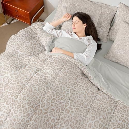 jejeloiu Leopard Print Comforter Set with Sheets 7 Piece Full Size Cheetah Print Bedding Set for Kids Boys Girls Beige Bed in a Bag Modern Art Room Decor Soft Lightweight Microfiber thumbnail 7