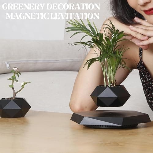 MOOCCI Levitating Plant Pot Floating Plant Potted Plant, Ideal Home Gift for Father's Day, Classmates for Halloween, Thanksgiving, Christmas thumbnail 2