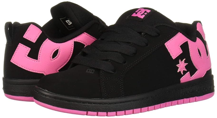 DC boys Court Graffik Youth Low Top Skate Shoe, Black/Pink, 5.5 Big Kid US thumbnail 7