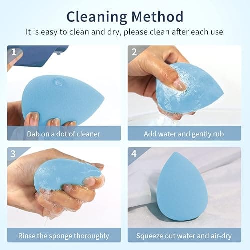 BEAKEY Makeup Sponge 5 Pack, Latex-Free Makeup Sponges for Foundation | Soft, Low-absorption Blenders, for Liquid Cream Powder and Concealer, Wet or Dry Use, Multi-colored Boun Boun Beauty Sponge thumbnail 6