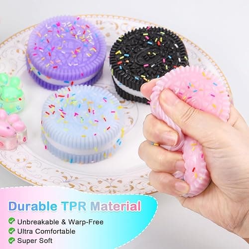 MICHIHOMIE 12 Pcs Stress Relief Toy, Biscuit and Cat Paw Simulation Squishy Toy, Taba Squishy for Kids and Adults, Anxiety Relief Sensory Toy for Halloween Easter Party Favors thumbnail 3