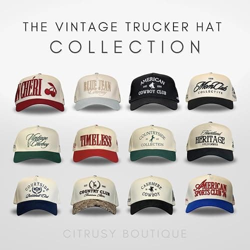 Vintage Western Trucker Hat | Men & Women | Country Cute Caps for Cowgirls Cowboys | Camo Denim Embroidered Cotton | Snapback thumbnail 7