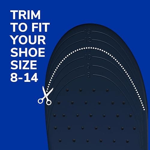Dr. Scholl's Heavy Duty Support Insole Orthotics, Big & Tall, 200lbs+, Wide Feet, Shock Absorbing, Arch Support, Distributes Pressure, Trim to Fit Inserts, Work Boots & Shoes, Men Size 8-14, 2 Pairs thumbnail 7