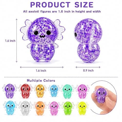 12PCS Axolotl Squishy Toy for Kids,Cute Bulk Axolotl Squishies Fidget Stress Ball Toys Squeeze Set for Kid Girls Boys Birthday Party Favors Gifts thumbnail 2
