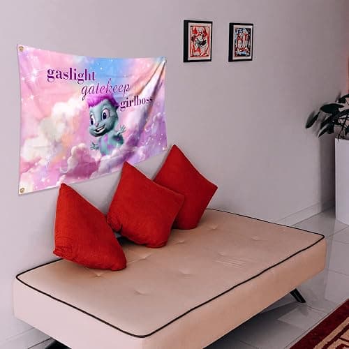 Funny Beliefs Happiness Tapestry 3 * 5 Feet With Four Brass Buttonholes For Hanging Suitable For Indoor University Dormitory Party Tapestry Art poster (girlboss) thumbnail 5